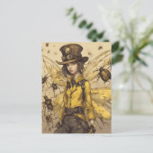 Steampunk Insectendame Briefkaart (Staand voorkant)