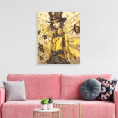 Steampunk Insectendame Canvas Afdruk (Insitu (Woonkamer))