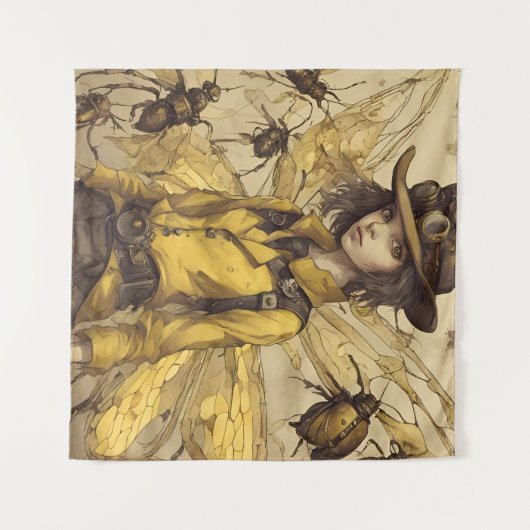 Steampunk Insectendame Wandkleed (Voorkant (horizontaal))