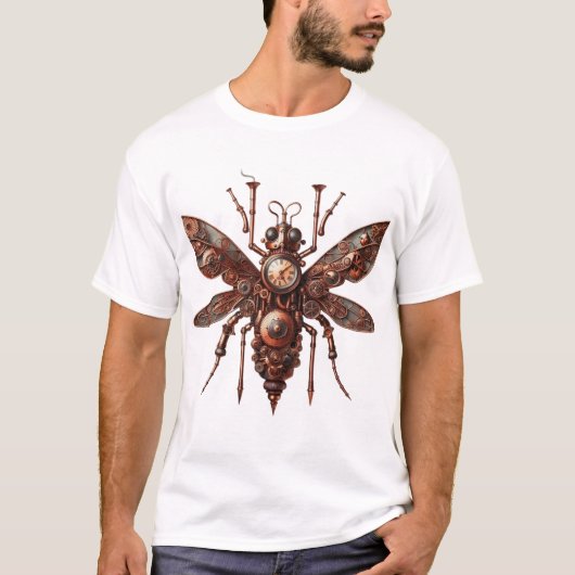 Steampunk Insects Design T-shirt (Voorkant)