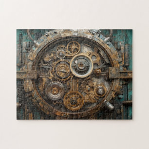 Steampunk interne werking van grote klok legpuzzel