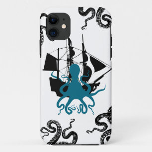 Steampunk iphone5 piraat - Kraken Octopus Attack! iPhone 11 Hoesje