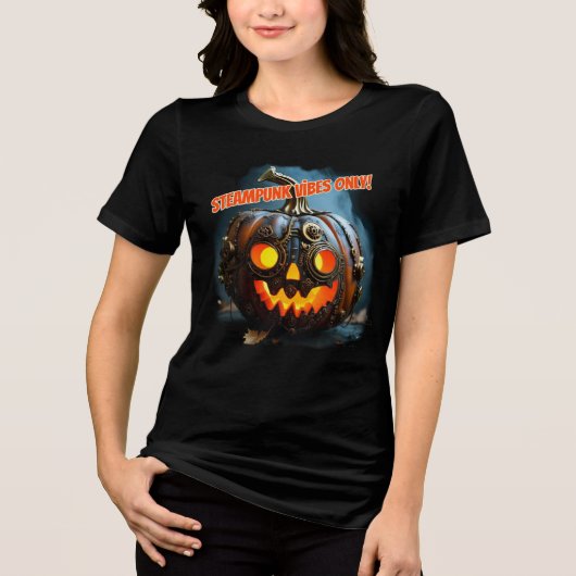 Steampunk Jack-o'-lantern Tri-Blend Shirt (Voorkant)