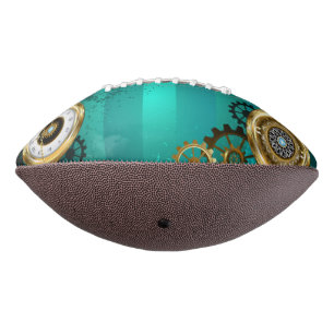 Steampunk Jewelry Watch on a Green Background American Football