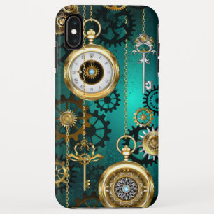Steampunk Jewelry Watch on a Green Background iPhone XS Max Hoesje