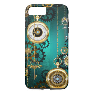 Steampunk Jewelry Watch on a Green Background iPhone 8 Plus / 7 Plus Hoesje
