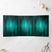 Steampunk Jewelry Watch on a Green Background Drieluik Aankondiging (Binnen)