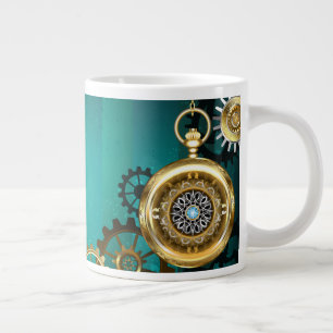 Steampunk Jewelry Watch on a Green Background Extra Grote Beker