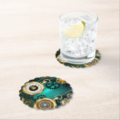 Steampunk Jewelry Watch on a Green Background Kartonnen Onderzetters (Insitu)