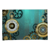 Steampunk Jewelry Watch on a Green Background Kussensloop (Voorkant-Rechts)