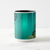 Steampunk Jewelry Watch on a Green Background Mok (Midden)