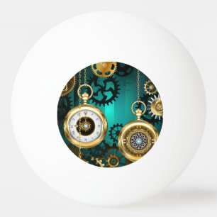 Steampunk Jewelry Watch on a Green Background Pingpongballen