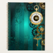 Steampunk Jewelry Watch on a Green Background Planner (Voorkant)