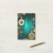 Steampunk Jewelry Watch on a Green Background Post-it® Notes (Op bureau)