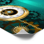 Steampunk Jewelry Watch on a Green Background Poster (Hoek)
