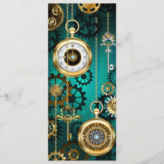 Steampunk Jewelry Watch on a Green Background Programma (Voorkant)