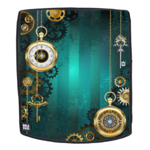 Steampunk Jewelry Watch on a Green Background Rugtassen