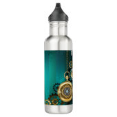 Steampunk Jewelry Watch on a Green Background Waterfles (Rechts)