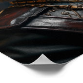 Steampunk Kat in Uniform Retro Poster (Hoek)