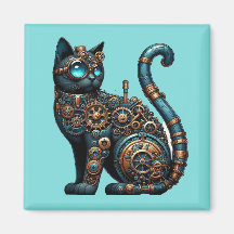 Steampunk Kat Magneet