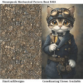 Steampunk kat met champagne AG8O decoupage Tissuepapier