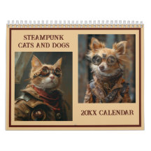 Steampunk katten en honden AI