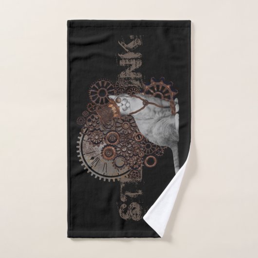steampunk Katze (Serviette à main)