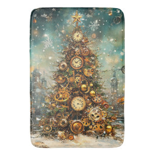 Steampunk kerstboom badmat