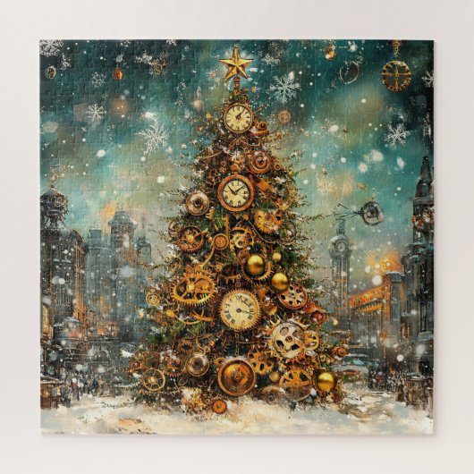 Steampunk Kerstboom puzzel (Verticaal)