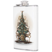 Steampunk Kerstboom  Retro Style Heupfles (Links)