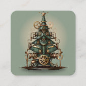 Steampunk Kerstboom Retro Style Informatiekaartje (Voorkant)