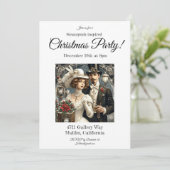 Steampunk Kerstfeest uitnodiging (Staand voorkant)