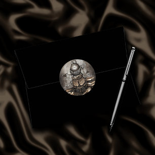 steampunk ketel Spellbooks en klokken Ronde Sticker