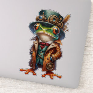 Steampunk Kikker Transparante Sticker