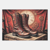 Steampunk kleding tryptisch: handschoen, bril, laa inpakpapier vel (Voorkant)