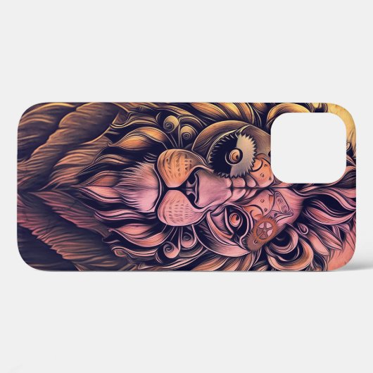 Steampunk-kleurenverloop Rustische lion Case-Mate iPhone Case (Achterkant (horizontaal))