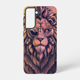 Steampunk-kleurenverloop Rustische lion Samsung Galaxy Hoesje