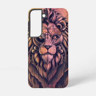 Steampunk-kleurenverloop Rustische lion Samsung Galaxy Hoesje