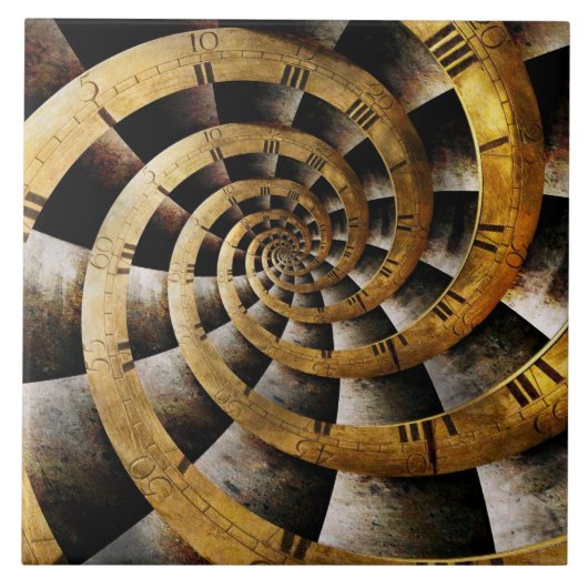 Steampunk - klok - de stroom van tijd tegeltje (Voorkant)