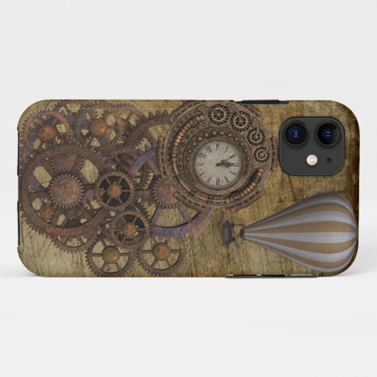 Steampunk-klok en luchtballon Case-Mate iPhone case (Achterkant (horizontaal))