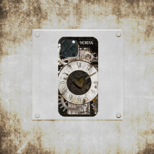 Steampunk-klok en -tandwielen iPhone 13 pro max hoesje