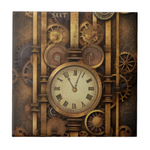 Steampunk Klok Keramische Tegel Tegeltje