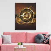 Steampunk-klok met antiek tandwiel canvas afdruk (Insitu (Woonkamer))