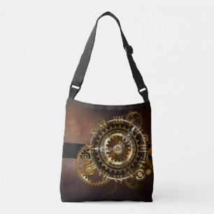 Steampunk-klok met antiek tandwiel crossbody tas