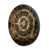 Steampunk-klok met antiek tandwiel dartbord (Voorkant Rechts)