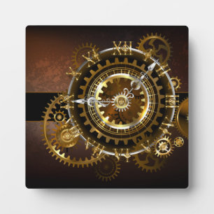 Steampunk-klok met antiek tandwiel fotoplaat