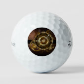 Steampunk-klok met antiek tandwiel golfballen (Voorkant)