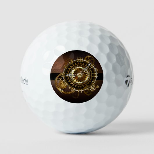 Steampunk-klok met antiek tandwiel golfballen (Voorkant)