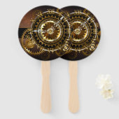 Steampunk-klok met antiek tandwiel handwaaier (Voorkant en achterkant)