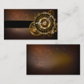 Steampunk-klok met antiek tandwiel informatiekaartje (Voorkant / Achterkant)